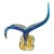 Murano Bird Art Glass Sculpture With Blue & Gold Aventurine by Sandro Frattini, 21/70 For Sale