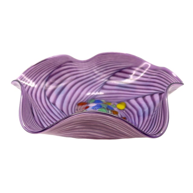 1980s 1980s Pretty Purple Murano Style Glass Plate For Sale - Image 5 of 14