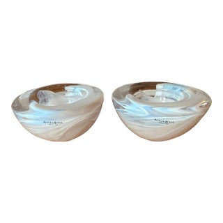 Late 20th Century Kosta Boda "Atoll" Votive Candle Holders- a Pair For Sale
