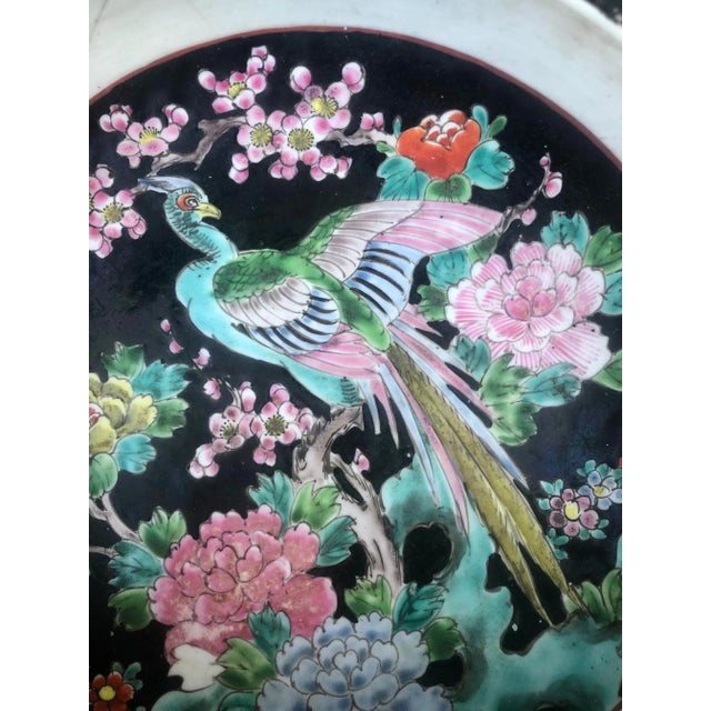19th Century Chinese Famille Noir Shallow Porcelain Brush Water Bowl For Sale - Image 4 of 9