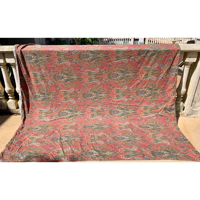 Vintage Ralph Lauren Vaneau Paisley Red Duvet Cover Full Queen Reversible to Stripes . Approximately 95” X 90” For Sale - Image 10 of 12