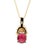 4.02 Carat Cushion Rhodolite Garnet 14k Gold Solitaire Pendant For Sale In Miami - Image 6 of 9
