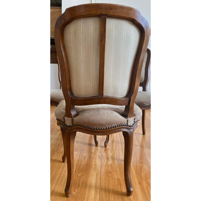 Pair of Early 20th Century French Walnut Carved Side Chairs C.1900 For Sale - Image 4 of 4