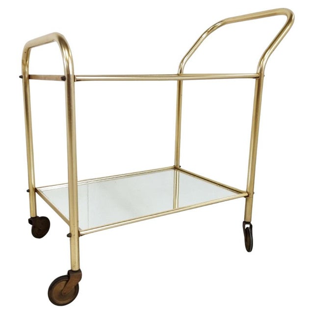 Vintage Brass Drinks Trolley, 1960s For Sale - Image 12 of 12