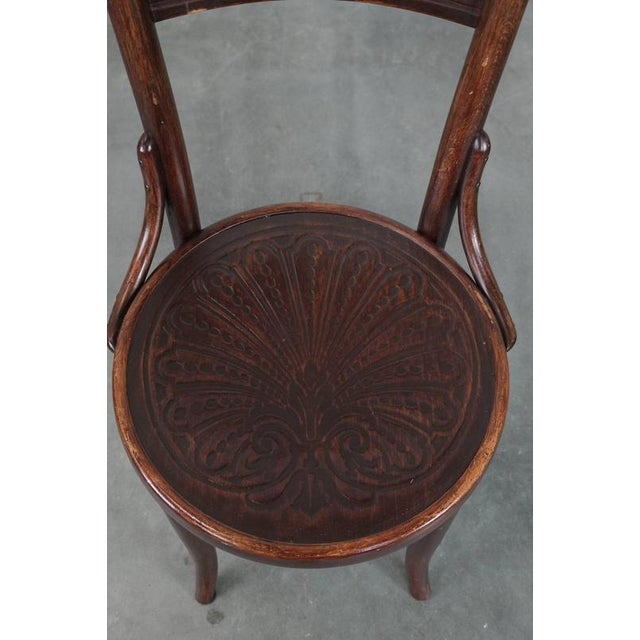 Vintage Carved Wooden Bistro Chairs from Cosmos, Set of 5 For Sale - Image 17 of 18