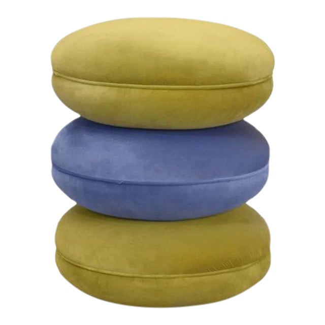 Mildred Stacked Macaroon Pouf For Sale