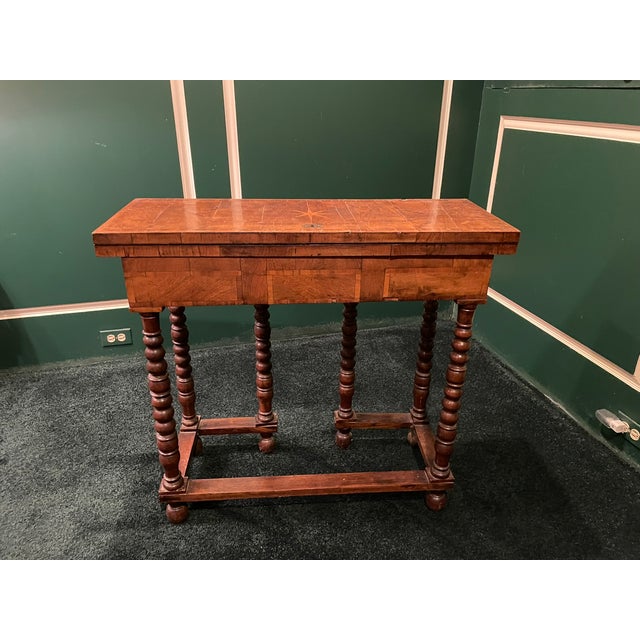 Wood Rustic Antique Game Table – Early 20th Century Primitive Americana With Built-in Checkerboard For Sale - Image 7 of 12