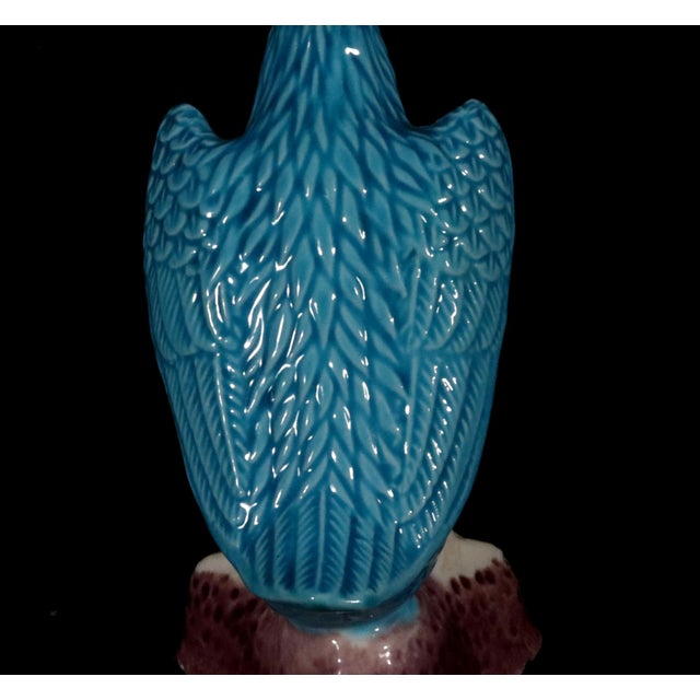 Ceramic Vintage Chinese Porcelain Turquoise Pair of Indian Runner Ducks For Sale - Image 7 of 8