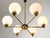 Mid-Century Modern Italian Brass and Opaline Chandelier For Sale - Image 6 of 16