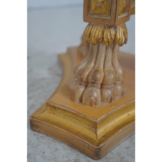 Pair French Louis XVI Italian Made Marble Top Pedestals For Sale - Image 9 of 14
