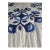 Late 20th Century Hand-Appliquéd Blue Floral Medallion Queen Quilt With Sawtooth Edges For Sale