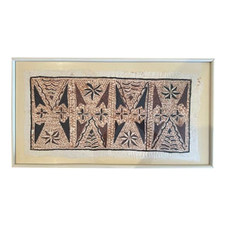 Early 20th Century Original Framed Tapa Cloth For Sale