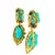 Italian Modernist Turquoise Diamond Textured Gold Earrings, Circa 1970s, A Pair For Sale In Miami - Image 6 of 12