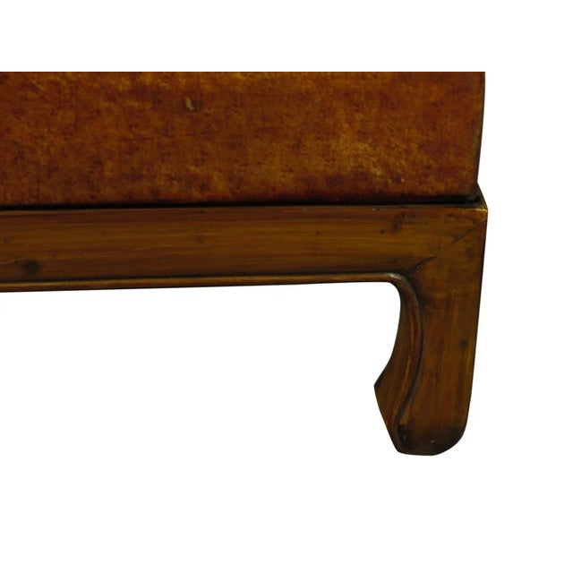 Early 20th Century Vintage Chinese Leather Trunk on Stand For Sale - Image 9 of 10