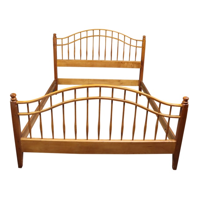 Ethan Allen Queen Pine Bed Chairish