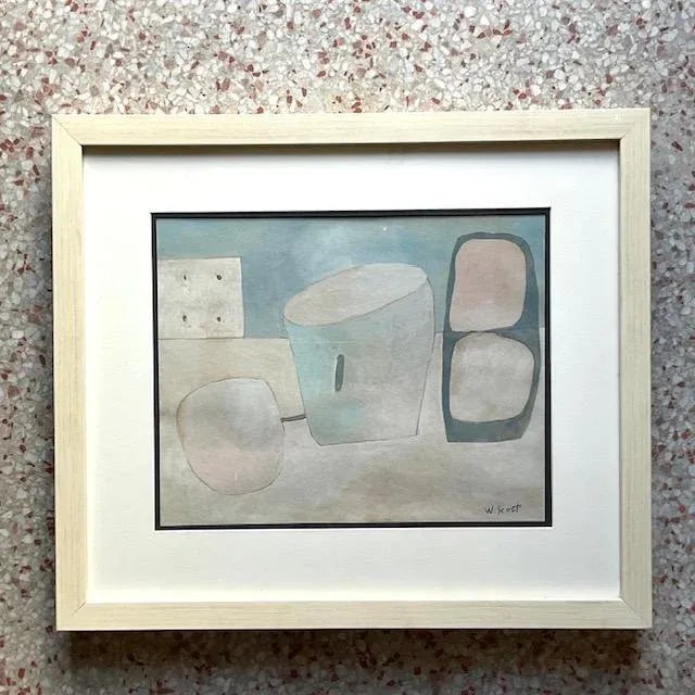 Vintage Abstract Pastel Watercolor Painting, Signed For Sale In West Palm - Image 6 of 10