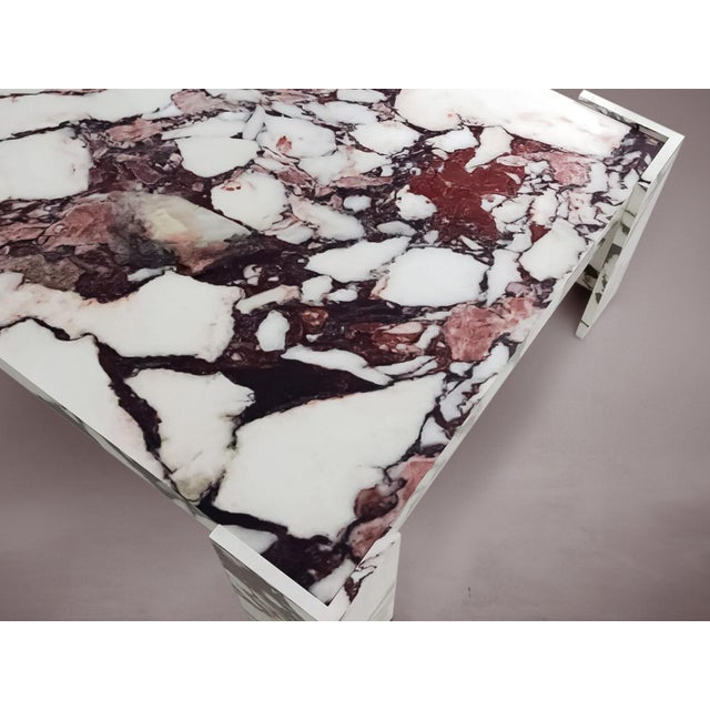 Modern Enigma Calacatta Viola Marble Coffee Table 55" For Sale - Image 3 of 4