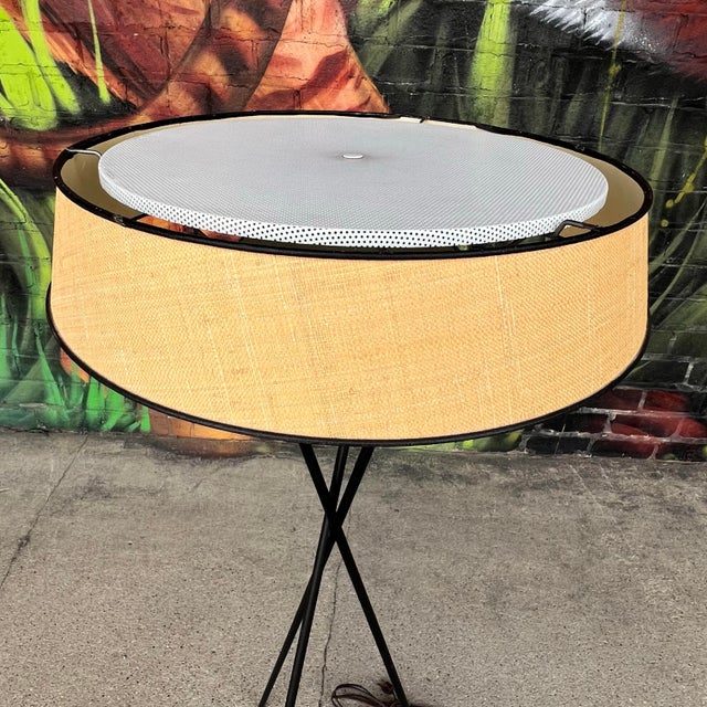 Exceptional vintage tripod floor lamp by Gerald Thurston. This is quite possibly the cleanest example we’ve ever had,...