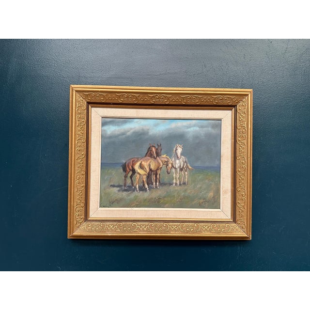 Swedish Artist, Horses, 1960s, Oil on Canvas, Framed For Sale - Image 8 of 13