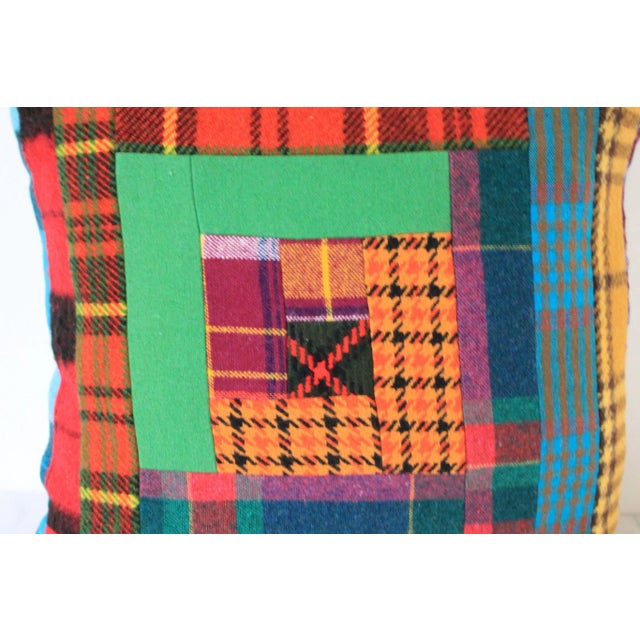 Mid 20th Century Vintage Colorful Patchwork Pillow For Sale - Image 5 of 11