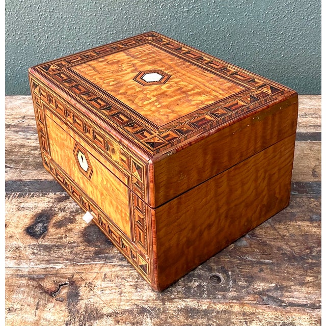 Vintage Marquetry Inlaid Wood Box For Sale - Image 15 of 16