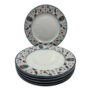 1990s Sarreguemines France Porcelain Pyroblan Custom Made Plates- Set of 6