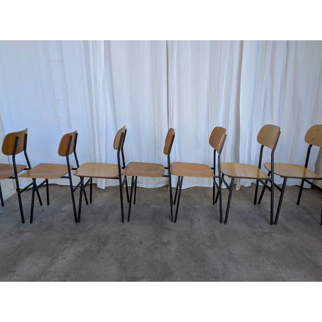 Vintage Industrial School Chairs from Stol Kamnik, Former Yugoslavia, 1970s, Set of 7 For Sale - Image 9 of 18