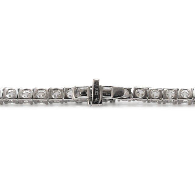 14k White Gold 4-Prong 9.83ctw Lab Grown Diamond Tennis Chain Necklace For Sale - Image 4 of 8