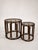 Mid-Century Modern Vintage Mirror and Bamboo Side Tables with Smoked Glass, 1970s, Set of 3 For Sale - Image 3 of 8
