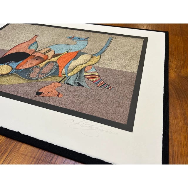 Rare Mihail Chemiakin "Surreal Still Life" Lithograph 20th C. For Sale - Image 10 of 11