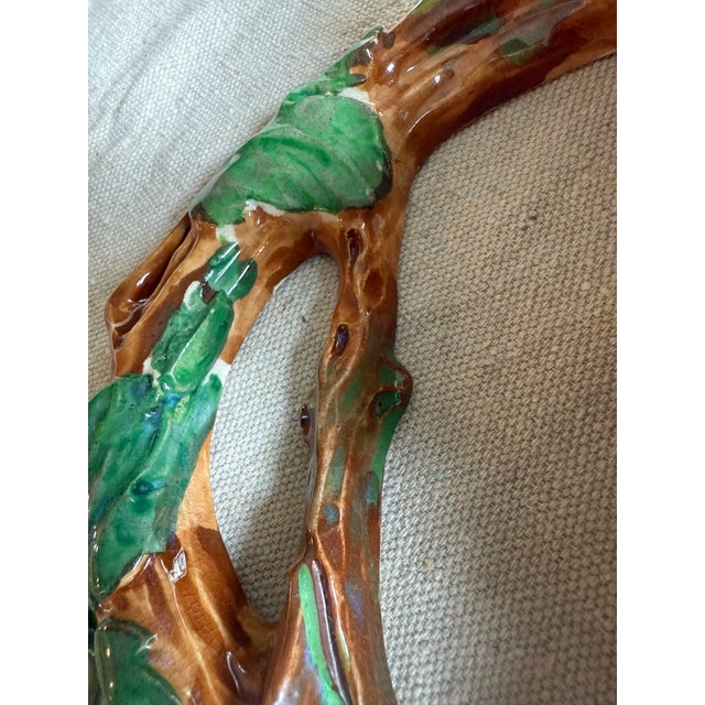 Vintage Majolica-Style Grapevine Wall Pocket For Sale In New York - Image 6 of 16