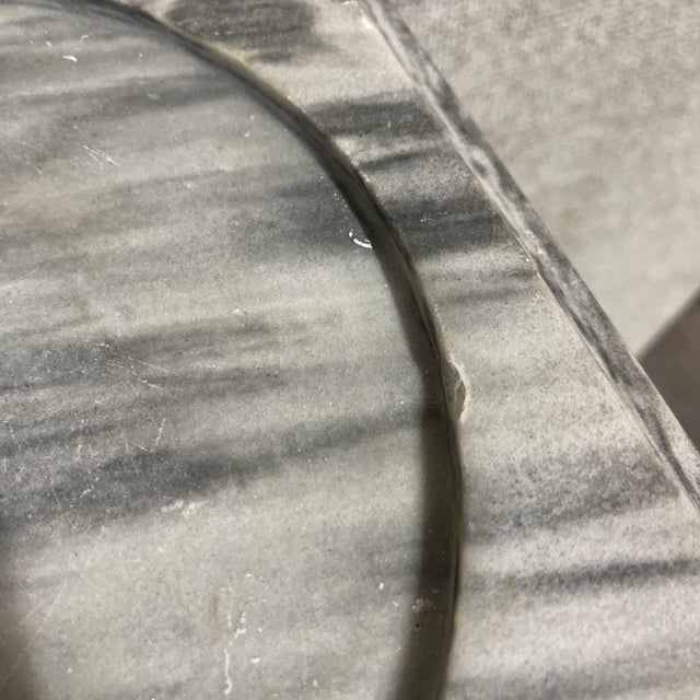 Black Solid Vintage Rotating Marble Pedestal For Sale - Image 8 of 11