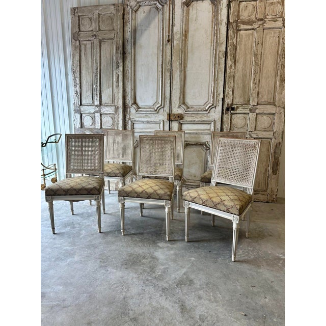 Vintage Louis XVI Lacquered Chairs, 1950, Set of 6 For Sale - Image 10 of 10