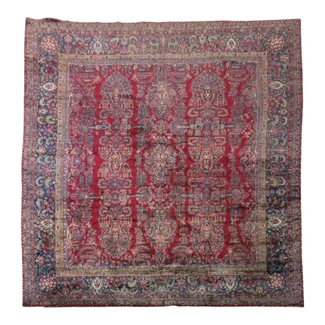 Antique Zabihi Collection Large Persian Sarouk - 12'1" x 15'2" For Sale