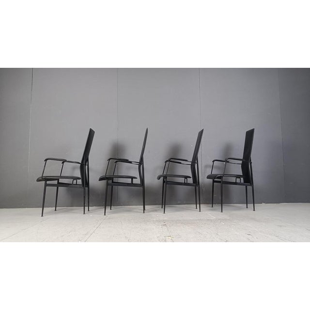Metal Vintage S44 Dining Chairs by Giancarlo Vegni for Fasem, 1980s, Set of 4 For Sale - Image 7 of 10