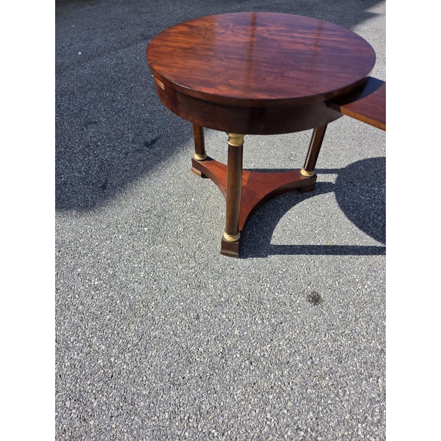 21st Century French Empire Plum Mahogany Round Table. For Sale - Image 12 of 16