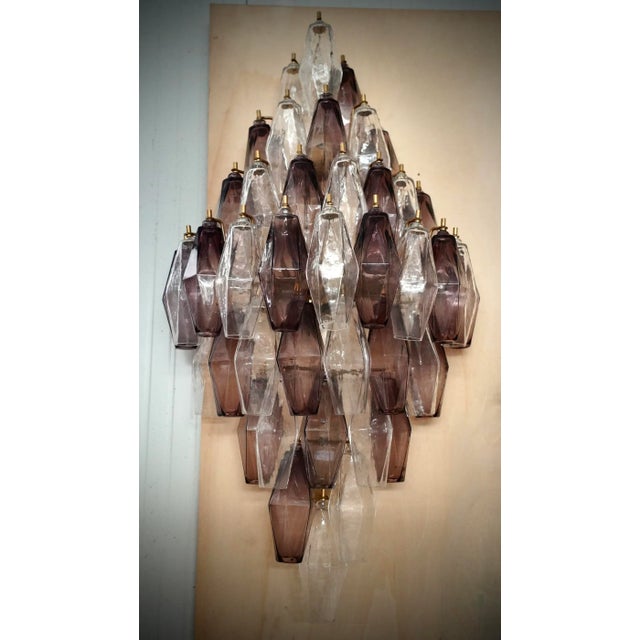 Mid-Century Violet and Transparent Murano Glass Wall Light, 2000s For Sale - Image 6 of 9