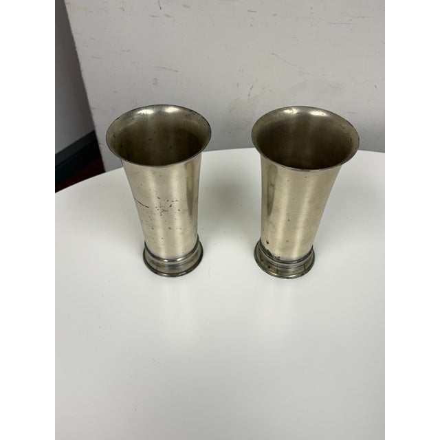 Metal Restoration Hardware Julep Vases, Pair For Sale - Image 7 of 12