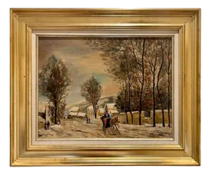 Paul Flaubert, Snow at Louveciennes, 20th Century, Oil Painting