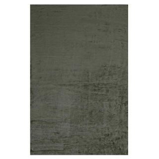 Contemporary Solid Steel Gray Hand Knotted Silk Rug by Doris Leslie Blau For Sale