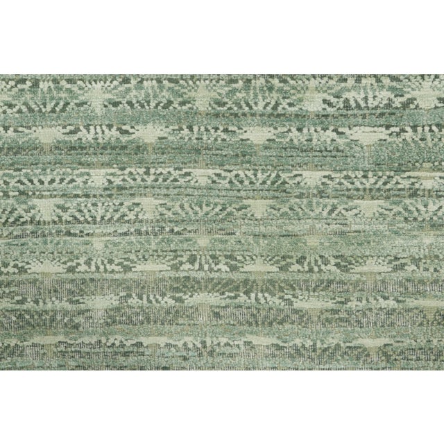 Rug & Kilim’s Block Print Runner With All-Over Geometric Design in Sage Green For Sale In New York - Image 6 of 8