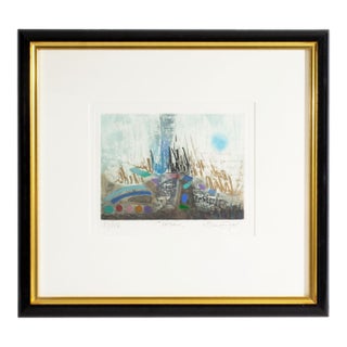 “Hiver” Abstract Etching by Nissan Engel For Sale