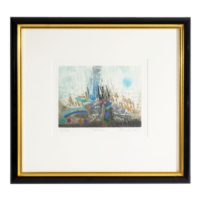 “Hiver” Abstract Etching by Nissan Engel For Sale