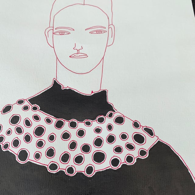 Vendel”Signed and Stamped Fashion Illustration For Sale In West Palm - Image 6 of 13