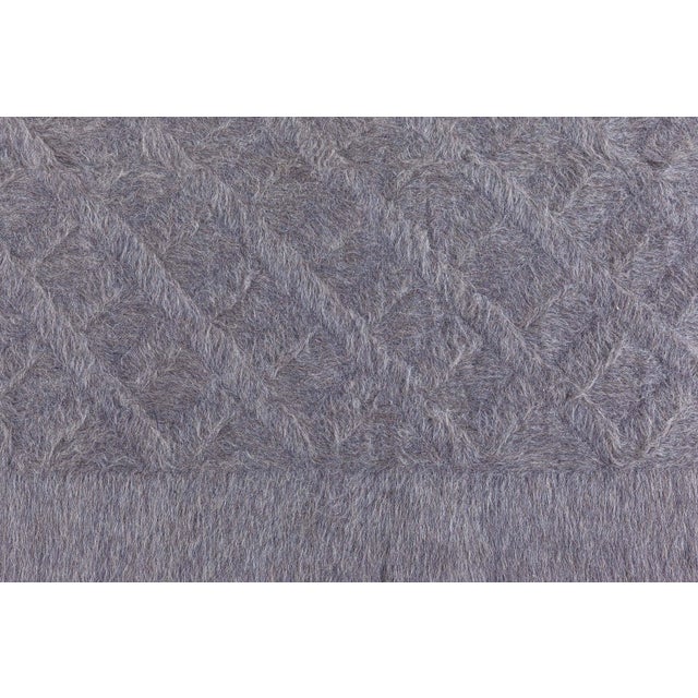 Modern Modern Handwoven Goat Hair Runner in Solid Charcoal by Doris Leslie Blau For Sale - Image 3 of 7