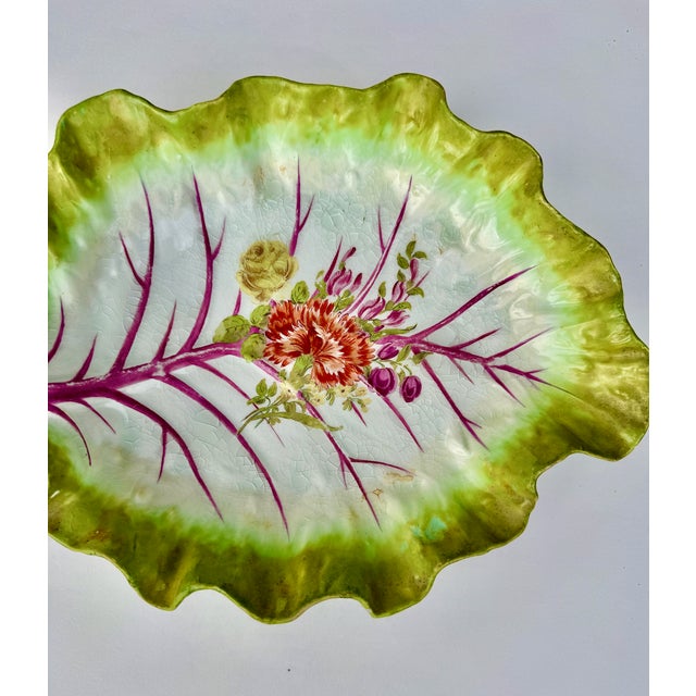 Green Chelsea Porcelain Leaf Form Dish, Red Anchor Period Circa 1755 For Sale - Image 8 of 16