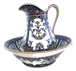 Pitcher & Bowl by Bordeaux, 19th Century, Set of 2