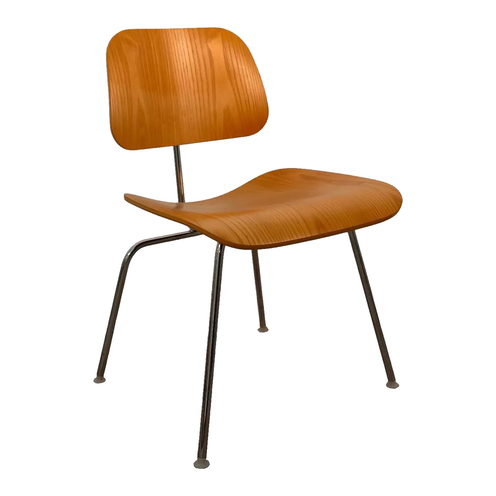 Eames for Herman Miller DCM Plywood and Chrome Chair Mid Century