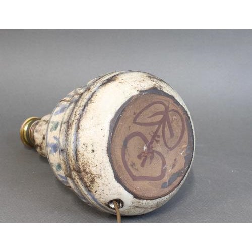 White Mid-Century French Ceramic Table Lamp by Le Mûrier, Vallauris, 1960s For Sale - Image 8 of 13