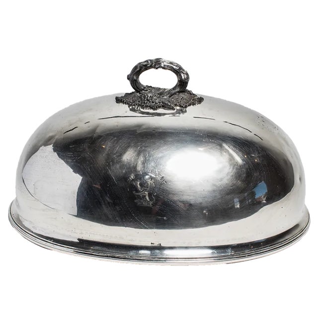 English Antique Silver Domed Dish Cover For Sale - Image 3 of 3